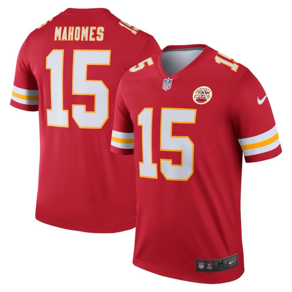 Patrick Mahomes Red Nike Color Rush Jersey, Size Large, Like New
